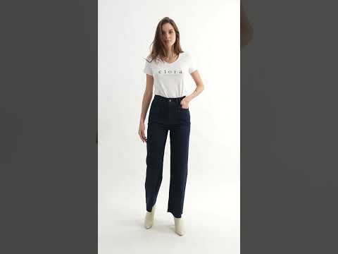 Jean wide leg denim brut | Elora