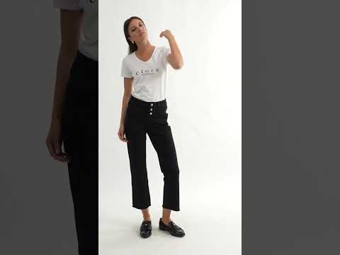 Jean bootcut cropped noir | Elora
