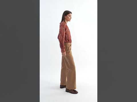 Pantalon large coloris tabac | Elora
