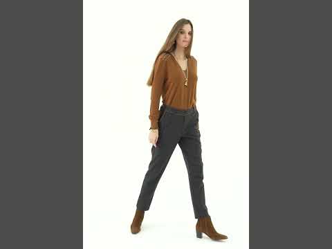 Pantalon cigarette motif jacquard | Elora