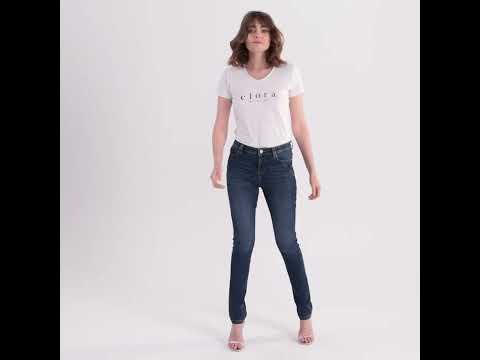 Jean slim push|up bleu foncé | Elora
