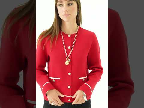 Gilet inspiration couture rouge et écru | Elora