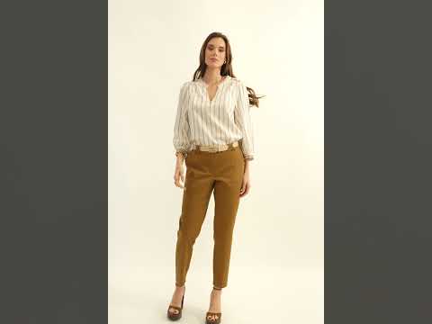 Blouse bohème noir et camel | Elora