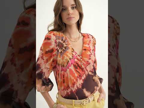 Blouse tie and dye rose et brique | Elora