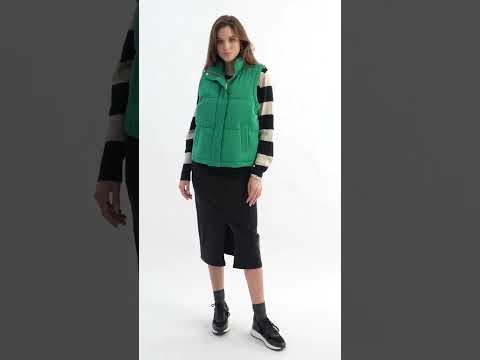 Doudoune verte manches amovibles | Elora