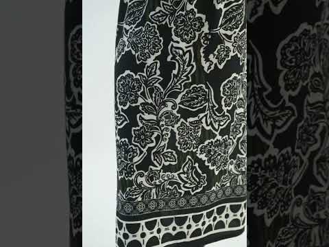 Robe au maxi motif floral imprimé écru et noir | Elora