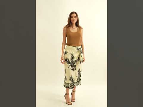 Jupe paréo beige et noire | Elora