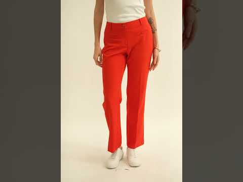 Pantalon tailleur infroissable orange | Elora
