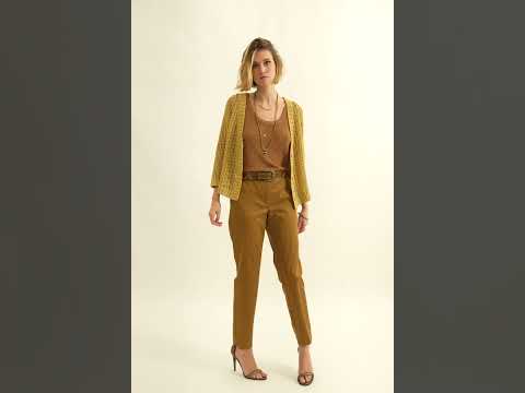 Gilet maille filet ocre | Elora