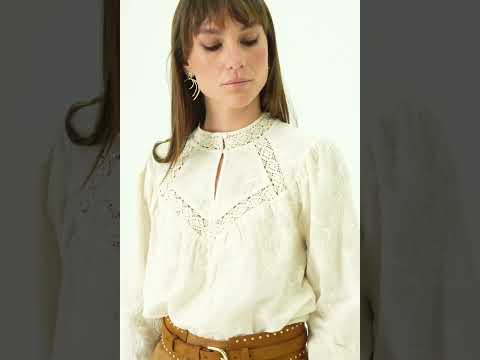 Blouse inspiration victorienne écrue | Elora