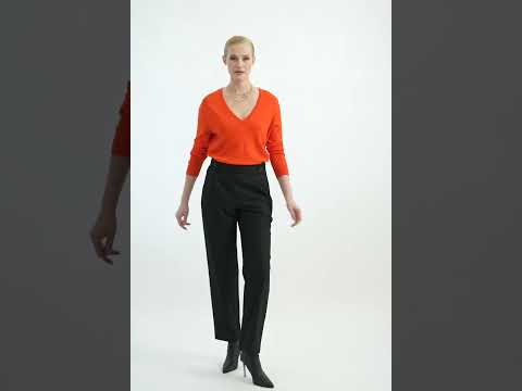 Pantalon large à fines rayures gris | Elora