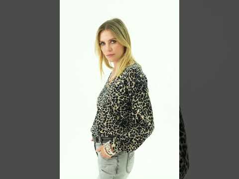 Pull col V imprimé léopard | Elora