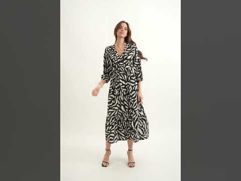 Robe bohème noire et écrue | Elora