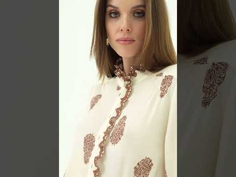 Chemise esprit jabot et imprimé choco | Elora