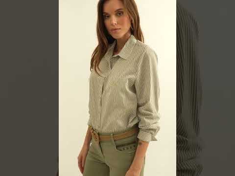 Chemise rayée kaki | Elora