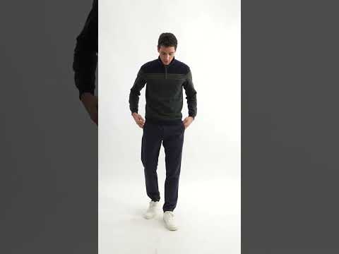 Pull rayé navy et kaki | Elora