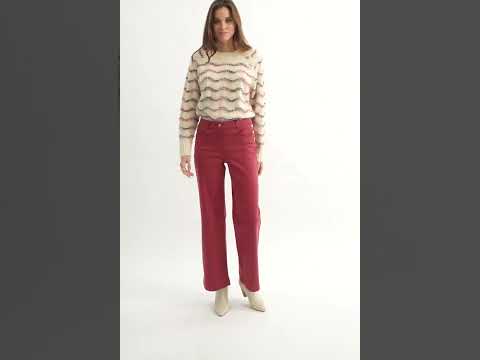 Pantalon large coloris carmin | Elora