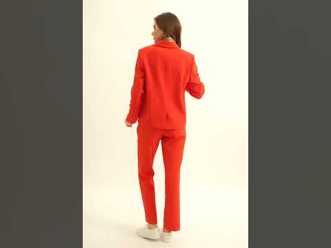 Veste tailleur infroissable orange | Elora