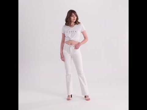Jean bootcut blanc | Elora