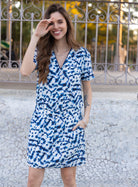 Robe tie and dye imprimé bleu | Elora