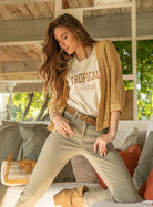 Tee-Shirt printé beige | Elora