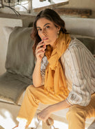 Chèche imprimé ocre | Elora