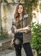 Parka réversible kaki et bronze | Elora