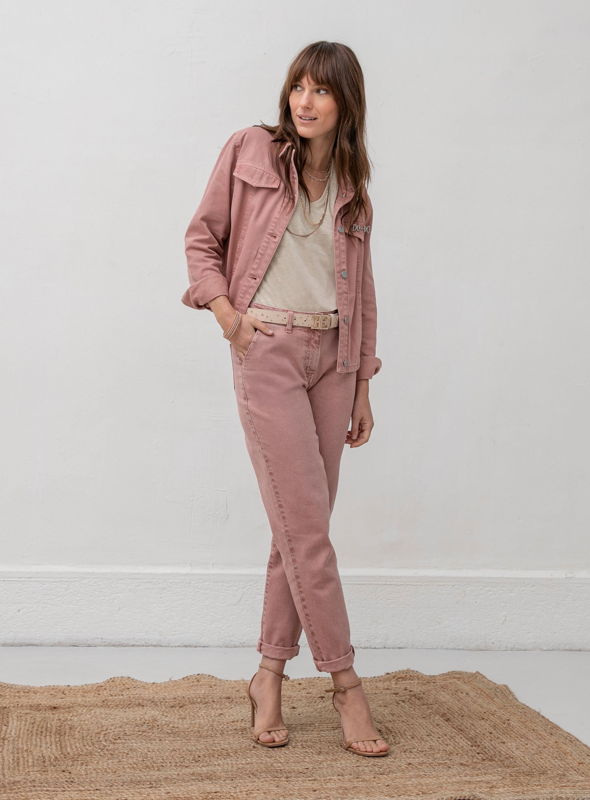 Pantalon large coloris bruyère | Elora