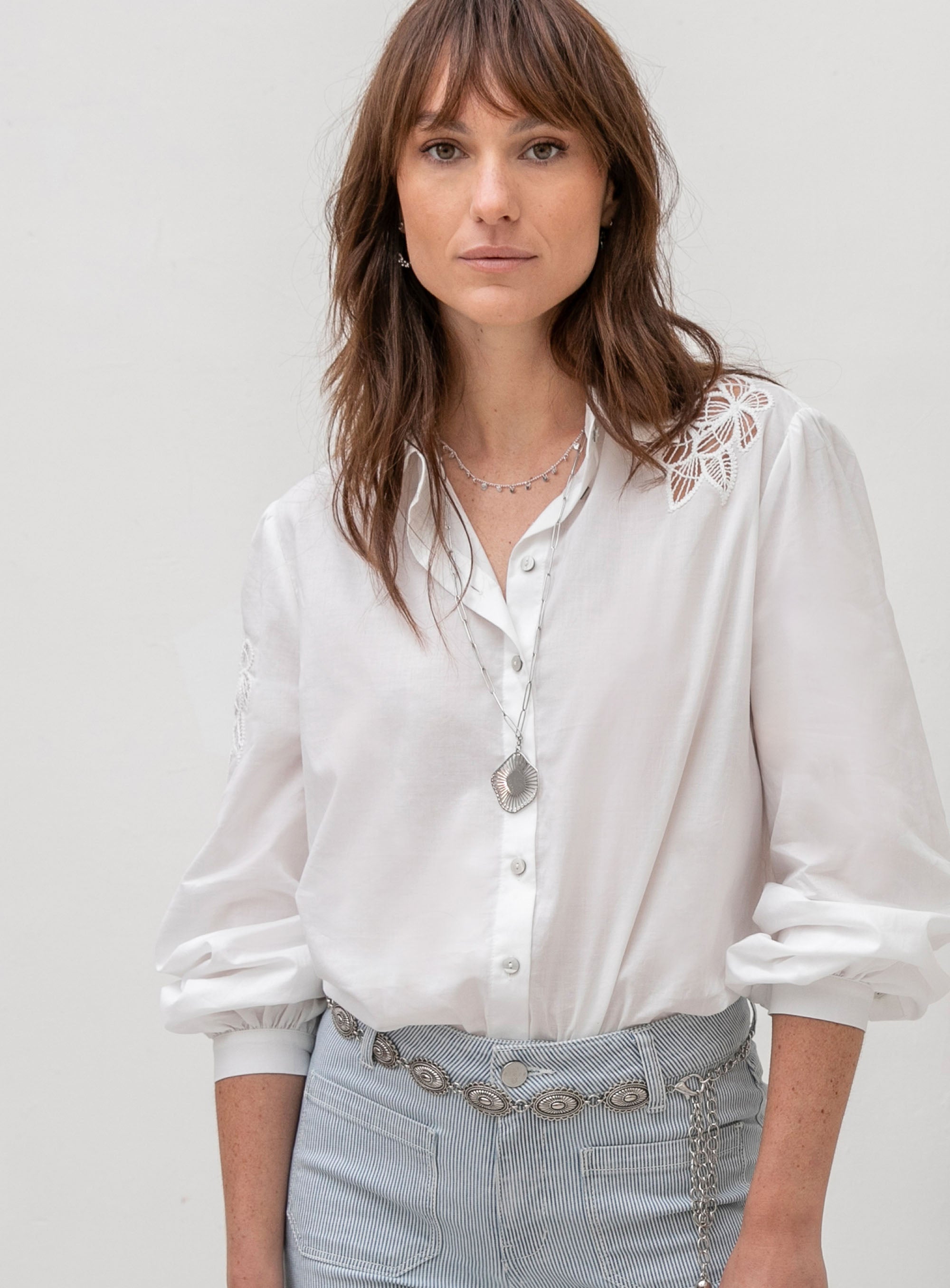 Chemise en coton coloris écru | Elora